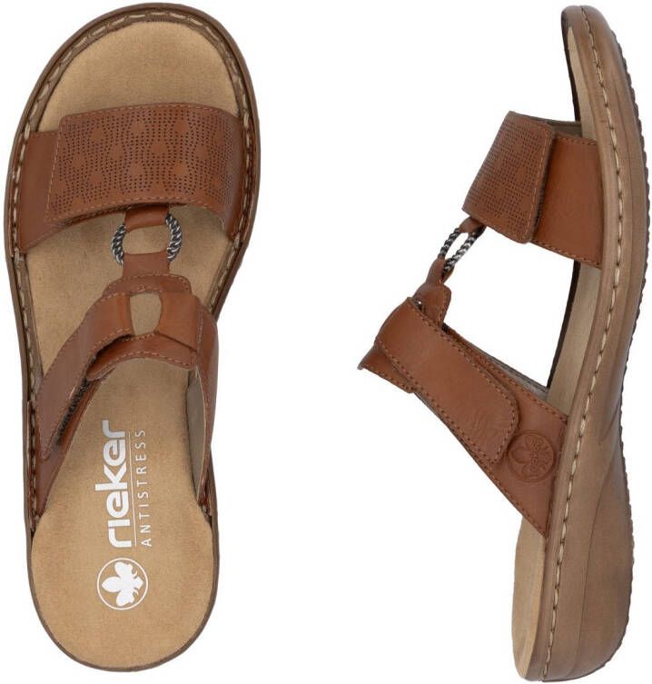 Rieker Slippers zomerschoen strand-schoen klittenbandschoen met perforatie