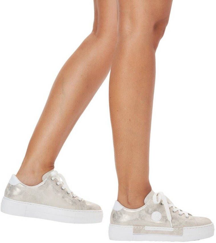 Rieker Sneakers vrijetijdsschoen lage schoen veterschoen met plateauzool