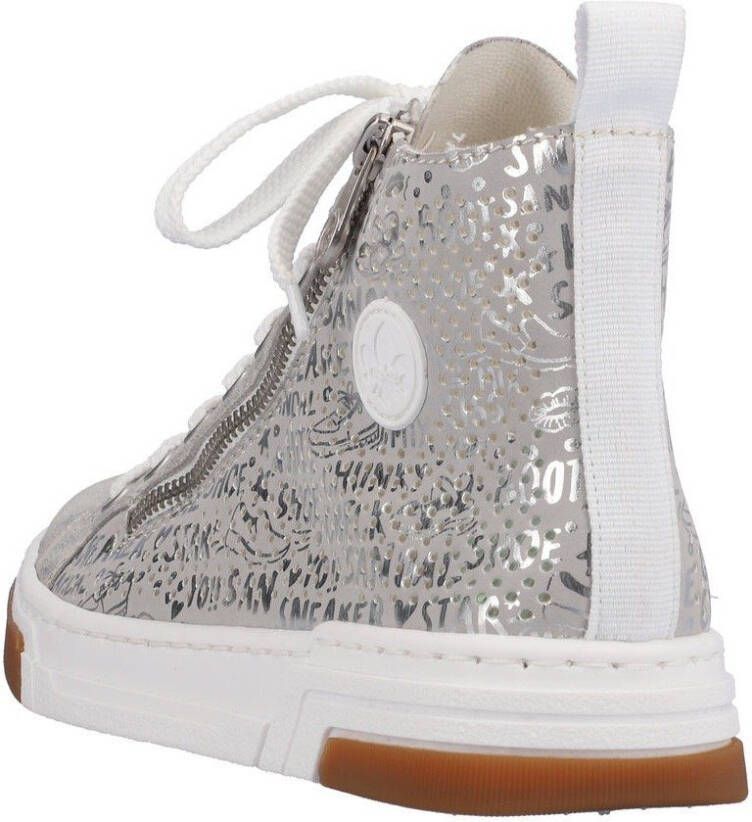 Rieker Sneakers high top sneaker vrijetijdsschoen veterschoen met plateauzool
