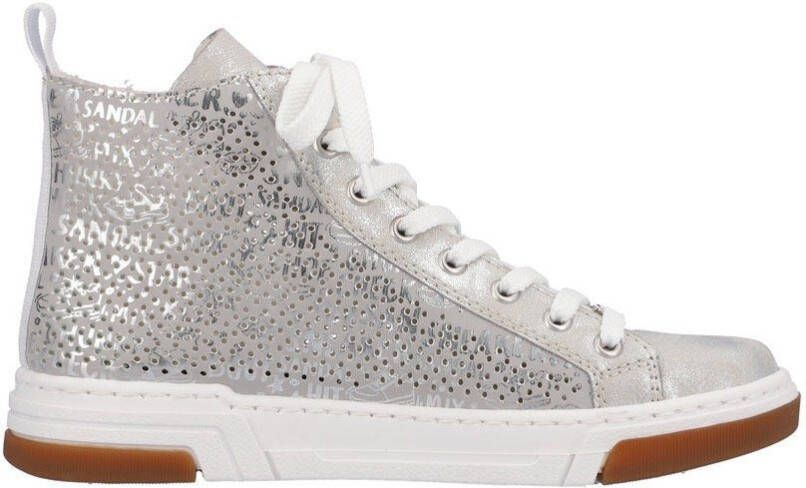 Rieker Sneakers high top sneaker vrijetijdsschoen veterschoen met plateauzool