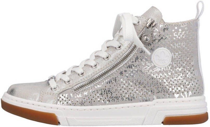 Rieker Sneakers high top sneaker vrijetijdsschoen veterschoen met plateauzool