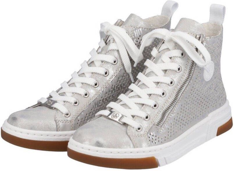 Rieker Sneakers high top sneaker vrijetijdsschoen veterschoen met plateauzool