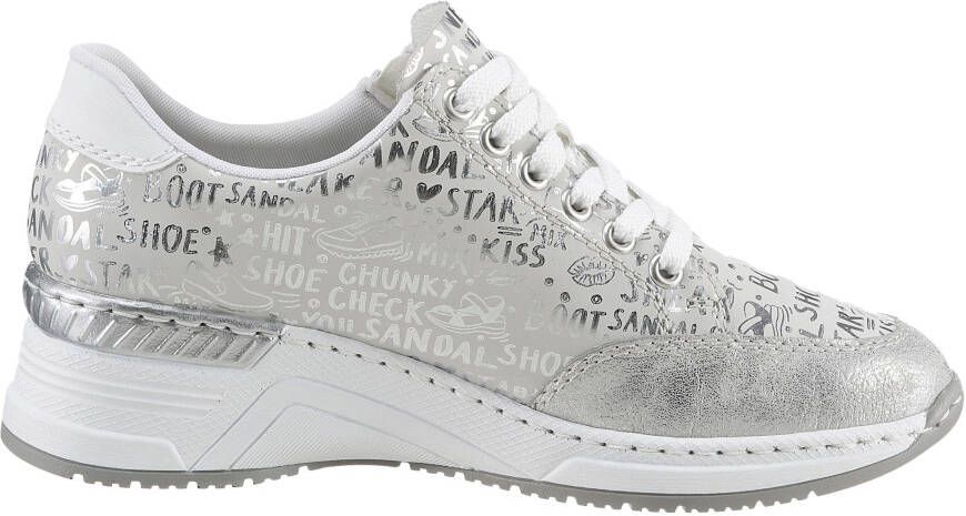 Rieker Sneakers bedrukt met letters vrijetijdsschoen lage schoen veterschoen - Foto 6