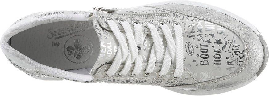 Rieker Sneakers bedrukt met letters vrijetijdsschoen lage schoen veterschoen - Foto 7