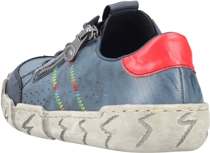 Rieker Sneakers Vrijetijdsschoen lage schoen instapschoen met kleurrijke siersteek