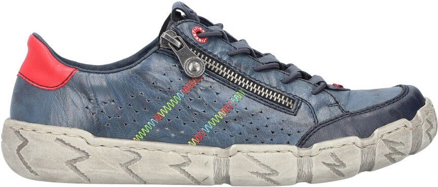 Rieker Sneakers Vrijetijdsschoen lage schoen instapschoen met kleurrijke siersteek