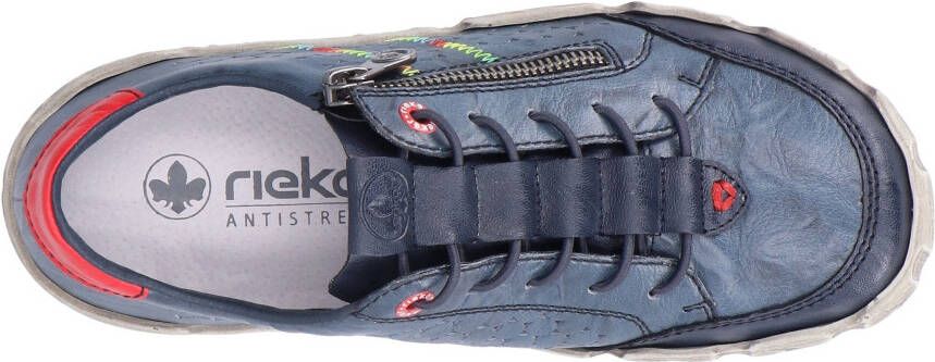 Rieker Sneakers Vrijetijdsschoen lage schoen instapschoen met kleurrijke siersteek