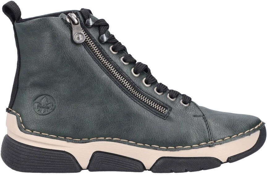 Rieker Sneakers vrijetijdsschoen lage schoen veterschoen met contraststiksels
