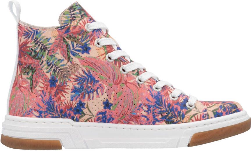 Rieker Sneakers high top sneaker vrijetijdsschoen veterschoen met plateauzool