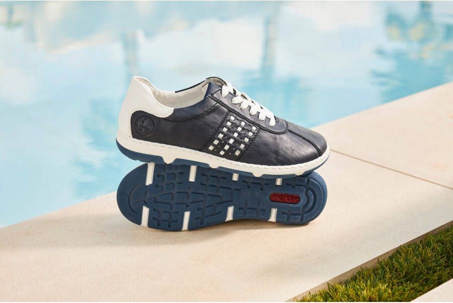 Rieker Sneakers lage schoen vrijetijdsschoen veterschoen met gevoerde schacht