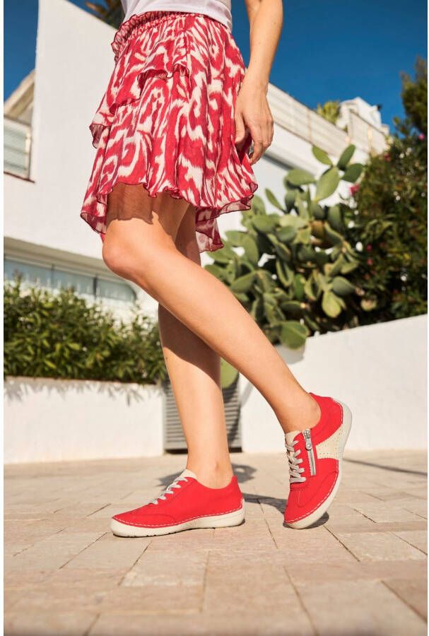 Rieker Sneakers lage schoen vrijetijdsschoen veterschoen met ritssluiting