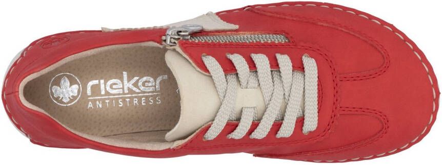 Rieker Sneakers lage schoen vrijetijdsschoen veterschoen met ritssluiting