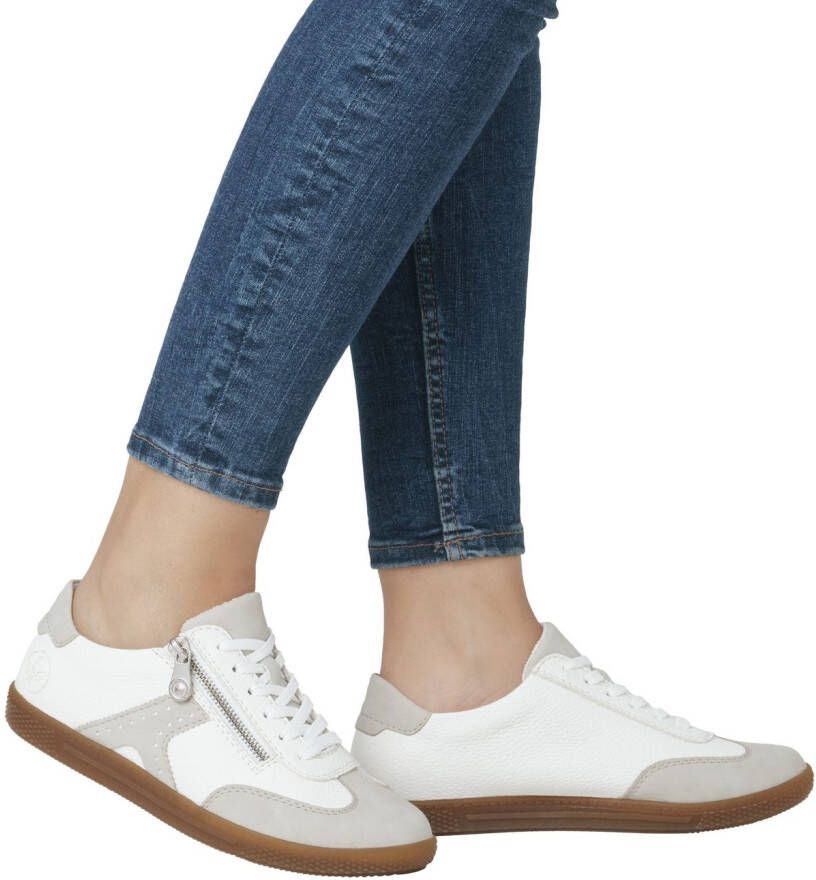 Rieker Sneakers lage schoen vrijetijdsschoen veterschoen met ritssluiting