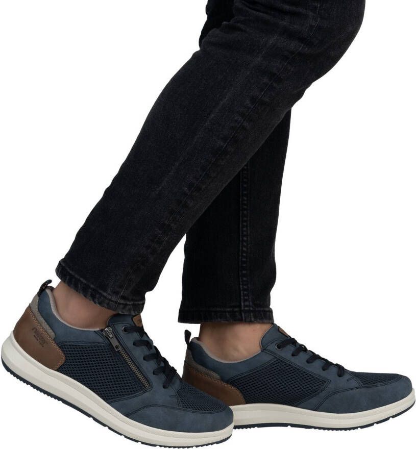 Rieker Sneakers lage schoen vrijetijdsschoen veterschoen met zij-rits