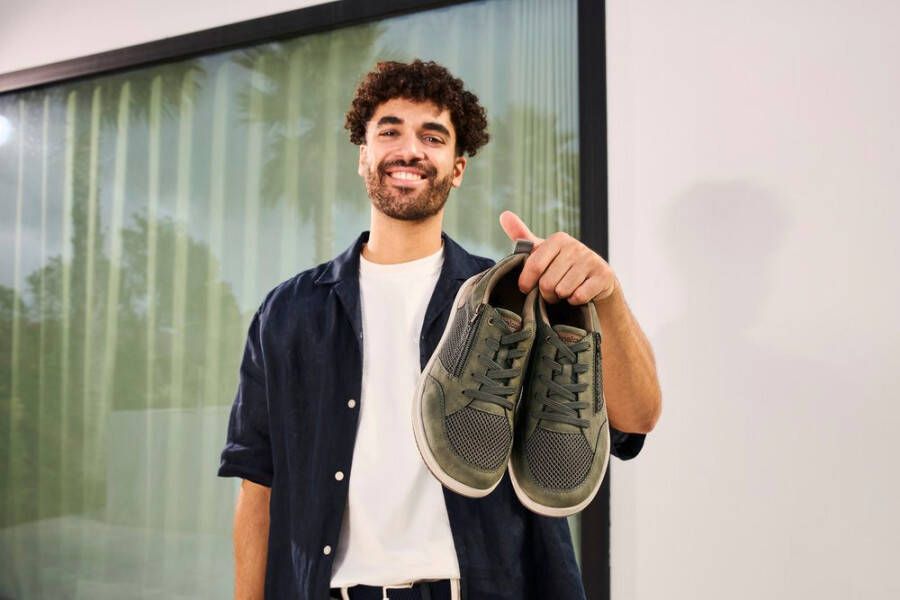 Rieker Sneakers lage schoen vrijetijdsschoen veterschoen met zij-rits