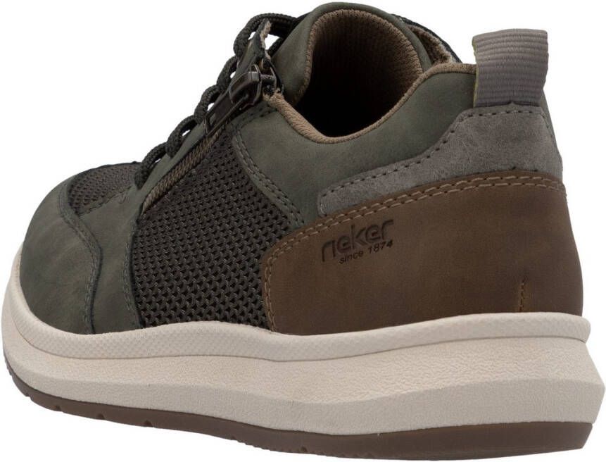 Rieker Sneakers lage schoen vrijetijdsschoen veterschoen met zij-rits