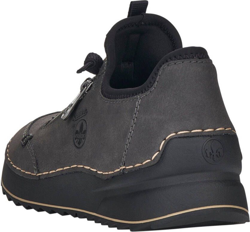 Rieker Sneakers Veterschoen lage schoen slipper met contrastnaad