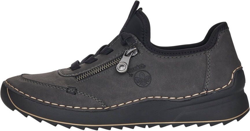 Rieker Sneakers Veterschoen lage schoen slipper met contrastnaad
