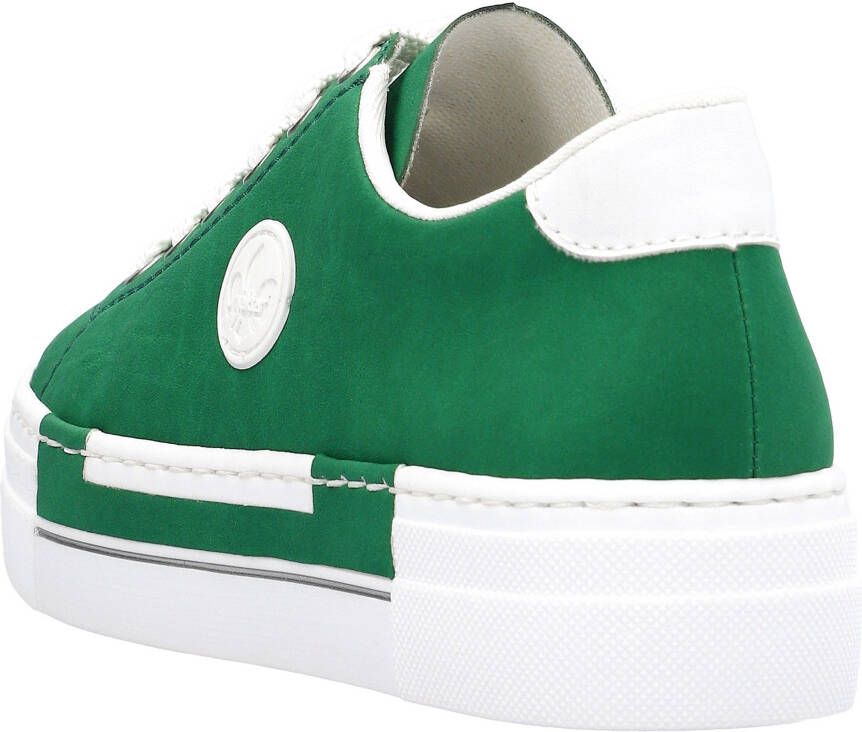 Rieker Sneakers vrijetijdsschoen lage schoen veterschoen met plateauzool