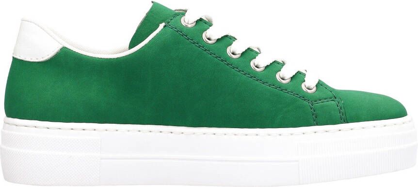 Rieker Sneakers vrijetijdsschoen lage schoen veterschoen met plateauzool