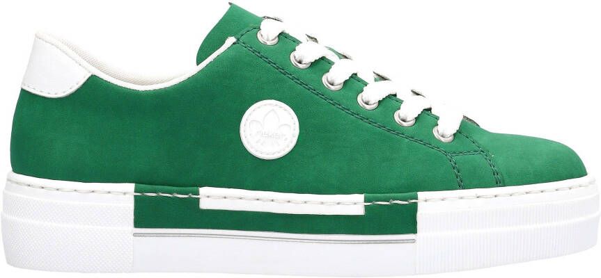 Rieker Sneakers vrijetijdsschoen lage schoen veterschoen met plateauzool