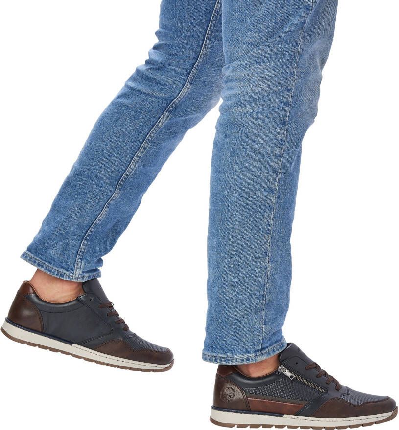 Rieker Sneakers met zijrits vrijetijdsschoen lage schoen veterschoen