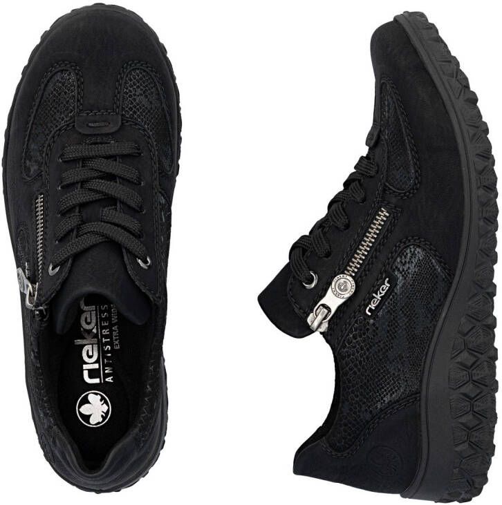 Rieker Sneakers met sleehak Veterschoenen lage schoen vrijetijdssneaker met rits
