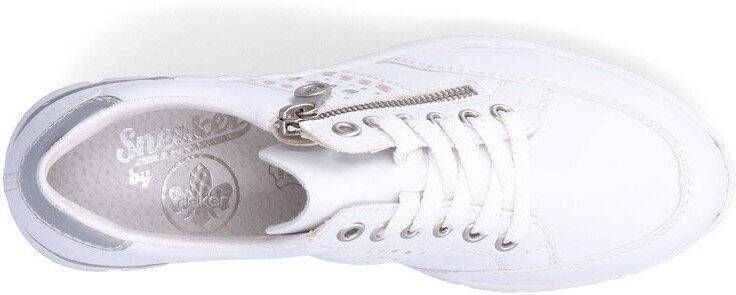 Rieker Sneakers met sleehak met zij vlechtopeningen vrijetijdsschoen lage schoen veterschoen