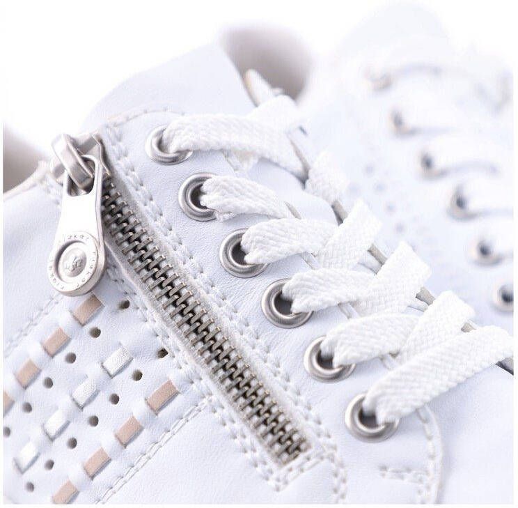 Rieker Sneakers met sleehak met zij vlechtopeningen vrijetijdsschoen lage schoen veterschoen
