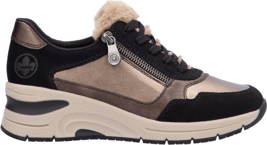 Rieker Sneakers met sleehak vrijetijdsschoen lage schoen veterschoen met schachtversteviging