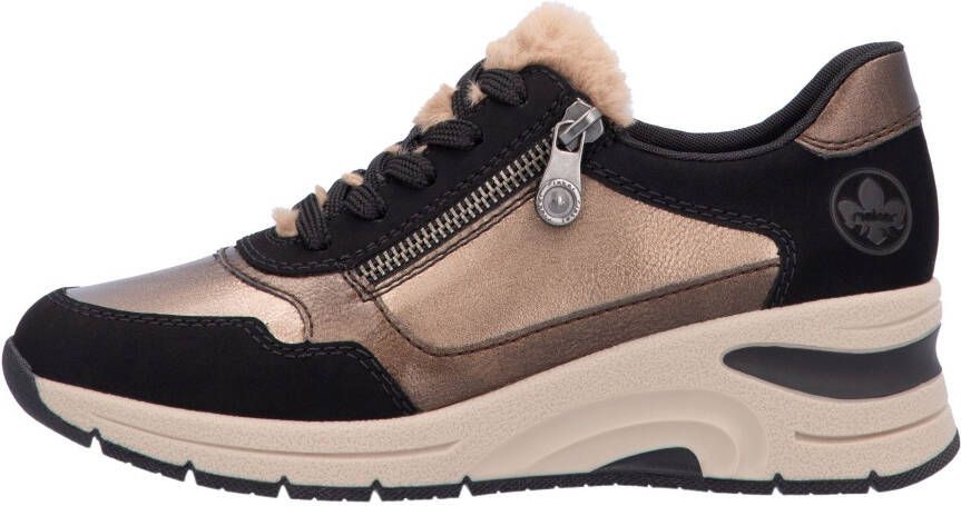 Rieker Sneakers met sleehak vrijetijdsschoen lage schoen veterschoen met schachtversteviging