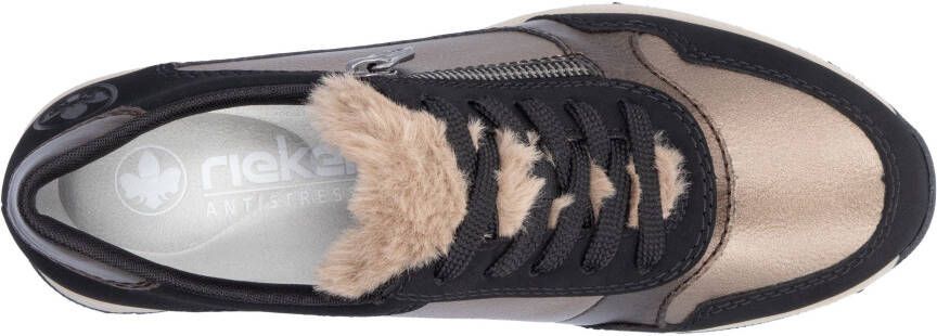 Rieker Sneakers met sleehak vrijetijdsschoen lage schoen veterschoen met schachtversteviging