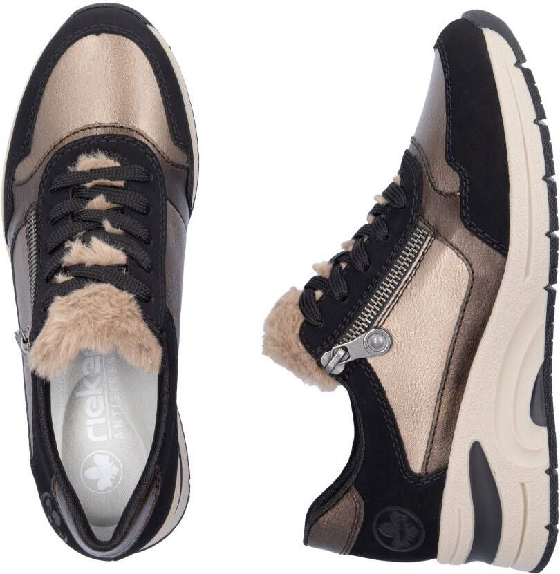 Rieker Sneakers met sleehak vrijetijdsschoen lage schoen veterschoen met schachtversteviging