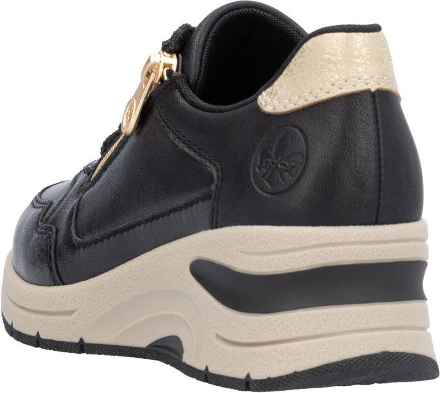 Rieker Sneakers met sleehak vrijetijdsschoen lage schoen veterschoen met rits smalle vorm
