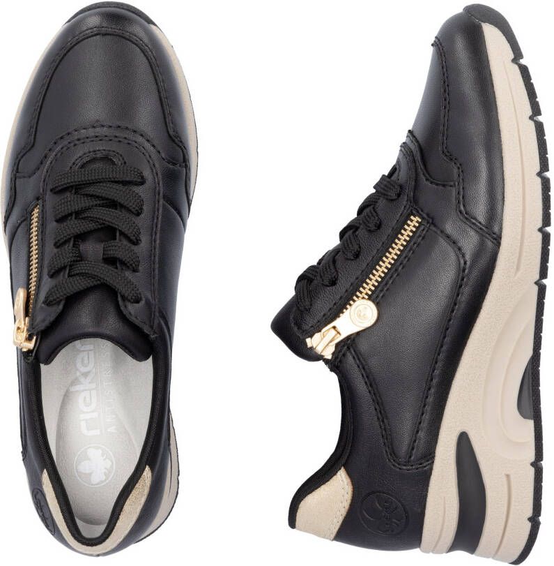 Rieker Sneakers met sleehak vrijetijdsschoen lage schoen veterschoen met rits smalle vorm