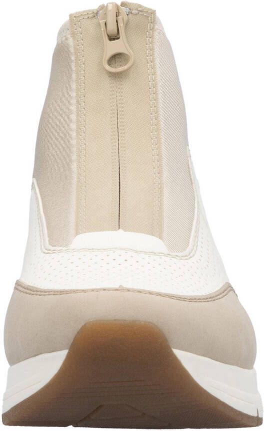 Rieker Sneakers met sleehak enkellaars laarzen rozenprint met ritssluiting vooraan