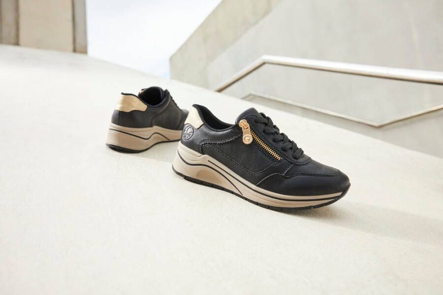 Rieker Sneakers met sleehak lage schoen veterschoen vrijetijdsschoen met zachte inlegzool