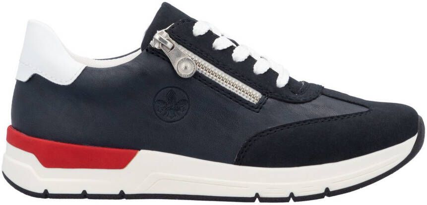 Rieker Sneakers met sleehak lage schoen vrijetijdsschoen veterschoen met touwachtige ritssluiting