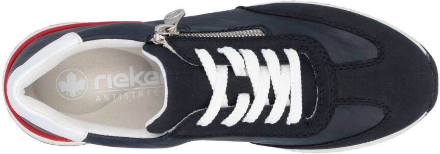 Rieker Sneakers met sleehak lage schoen vrijetijdsschoen veterschoen met touwachtige ritssluiting