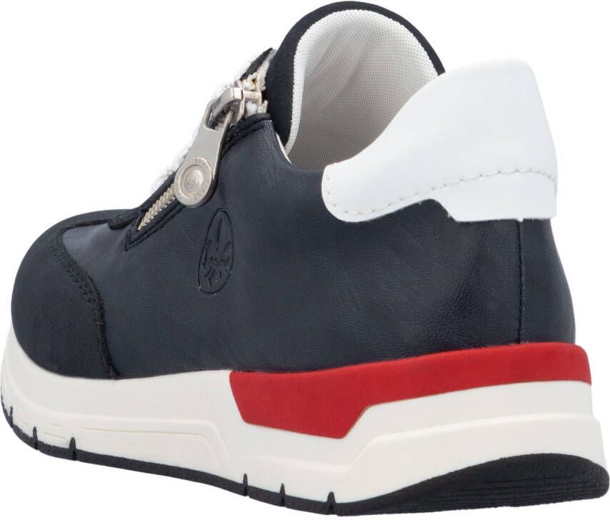 Rieker Sneakers met sleehak lage schoen vrijetijdsschoen veterschoen met touwachtige ritssluiting