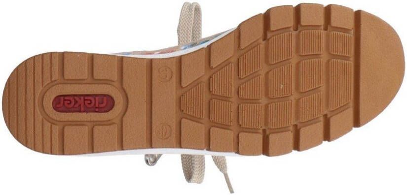 Rieker Sneakers met sleehak met bloemenprint vrijetijdsschoen lage schoen veterschoen