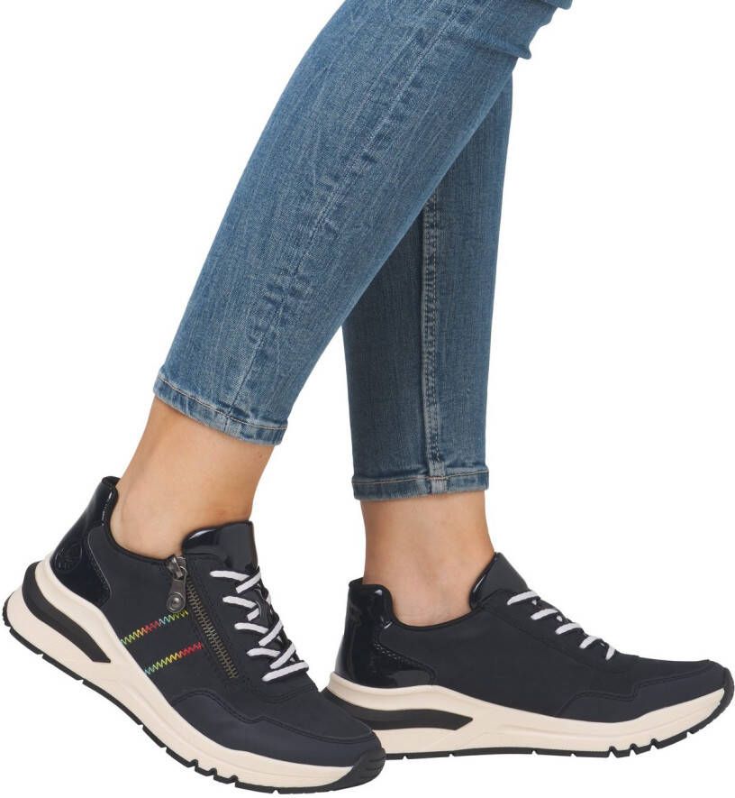 Rieker Sneakers met sleehak vrijetijdsschoen lage schoen veterschoen in comfortabele vorm