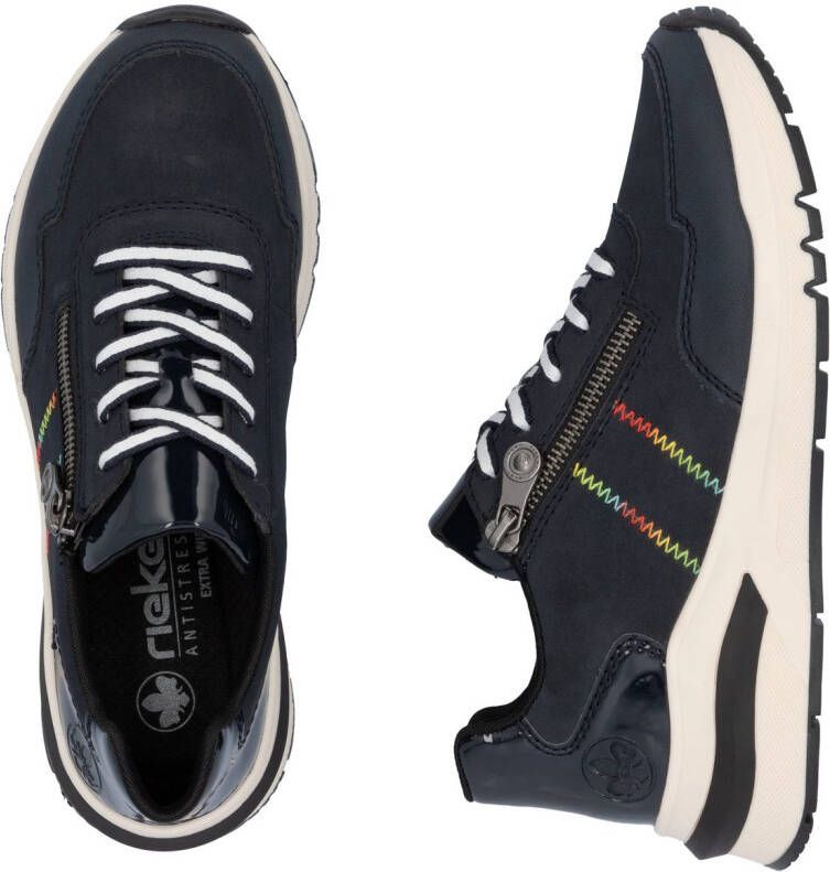 Rieker Sneakers met sleehak vrijetijdsschoen lage schoen veterschoen in comfortabele vorm