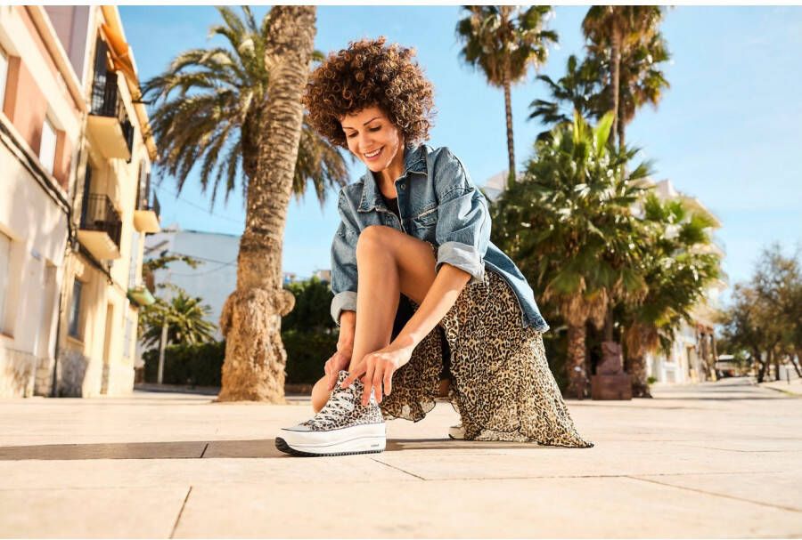 Rieker Sneakers plateau high top sneakers veterschoenen in vegan-verwerking