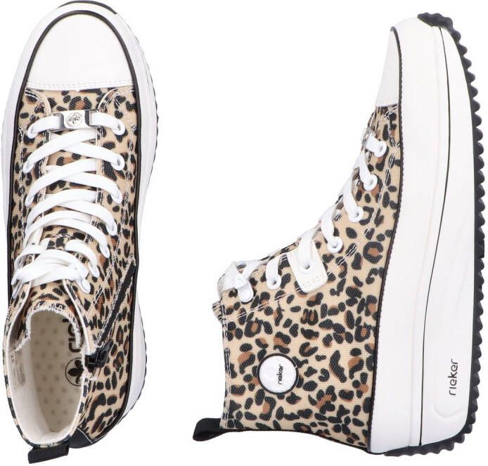 Rieker Sneakers plateau high top sneakers veterschoenen in vegan-verwerking