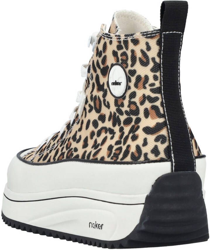 Rieker Sneakers plateau high top sneakers veterschoenen in vegan-verwerking