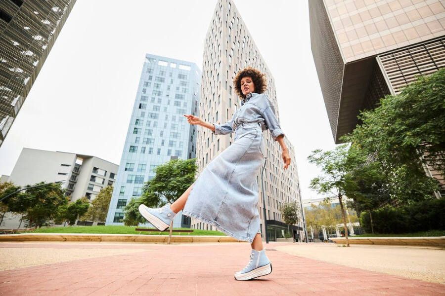 Rieker Sneakers plateau high top sneakers veterschoenen in vegan-verwerking