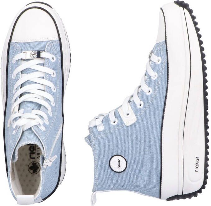 Rieker Sneakers plateau high top sneakers veterschoenen in vegan-verwerking