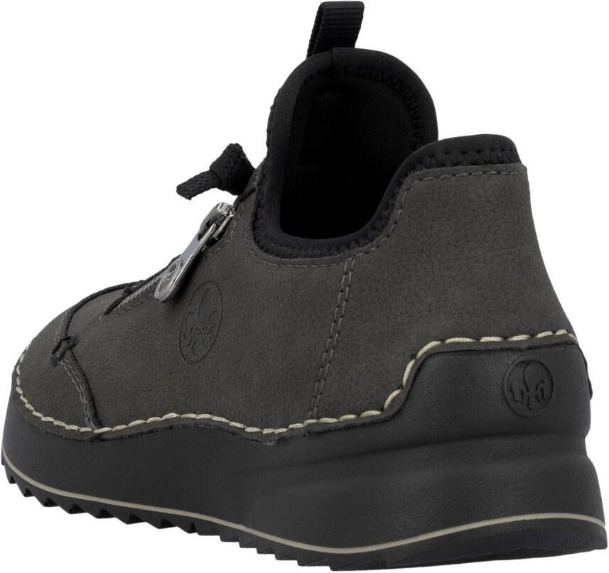 Rieker Sneakers Veterschoen lage schoen slipper met contrastnaad