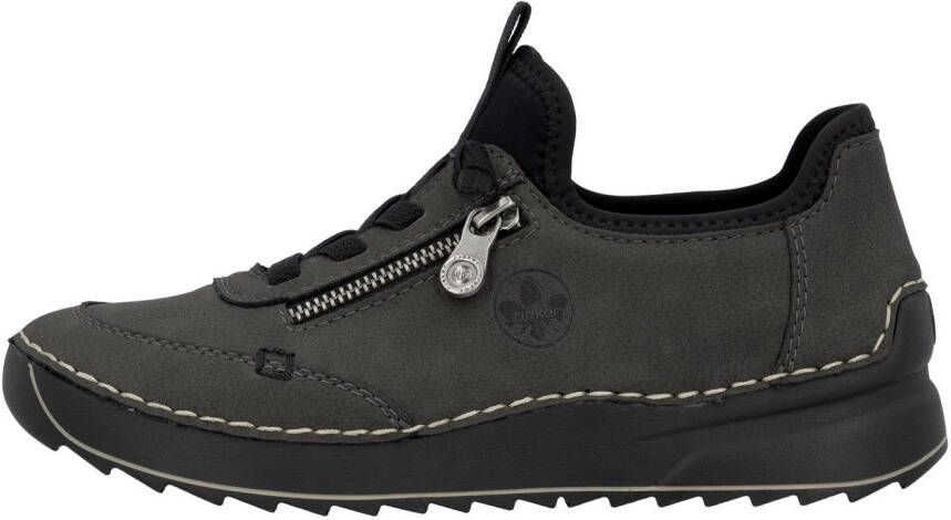 Rieker Sneakers Veterschoen lage schoen slipper met contrastnaad